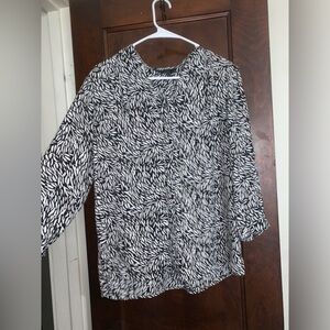 Black and White Blouse